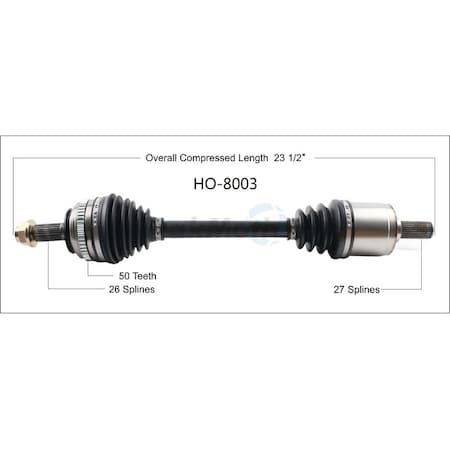 Surtrack Axle Cv Axle Shaft, Ho-8003 HO-8003